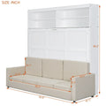 Queen Murphy Bed with Sofa 2 in 1 Design, Storage Solutions & Dual Piston Mechanism
