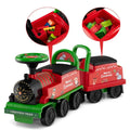 6V 2 Seater Ride On Train with Detachable Carriage, Under Seat Storage, Whistle & Flashing LED Lights, Trackless Electric Ride On Toy for Kids
