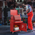 2 in 1 Rolling Tool Chest, 5-Drawer Tool Storage Cabinet with Wheels, Adjustable Shelf, Tool Box Organizer for Garage Warehouse Workshop